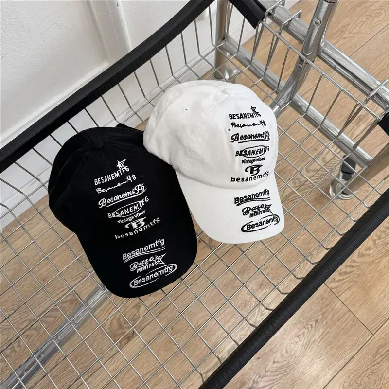 Men & Women Retro Lettered Baseball Caps High Street Fashion