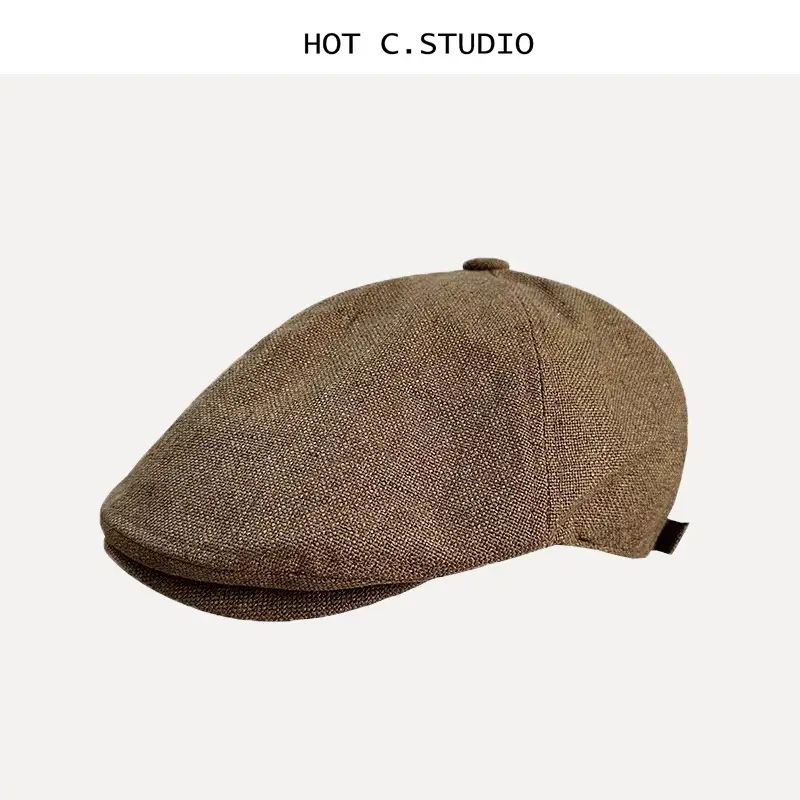 Japanese Retro Peaked Cap Men Women Cotton Linen British Style — feature 11