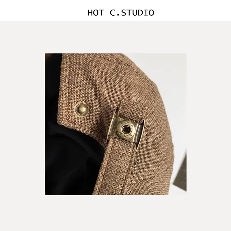 Japanese Retro Peaked Cap Men Women Cotton Linen British Style — feature 12