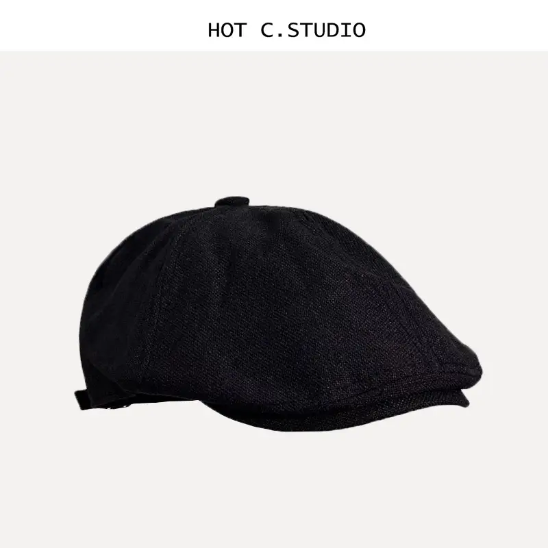 Japanese Retro Peaked Cap Men Women Cotton Linen British Style — feature 6