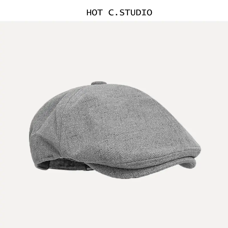 Japanese Retro Peaked Cap Men Women Cotton Linen British Style — feature 8