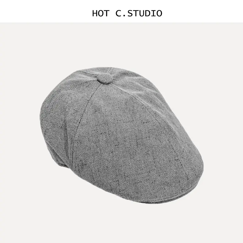 Japanese Retro Peaked Cap Men Women Cotton Linen British Style — feature 9