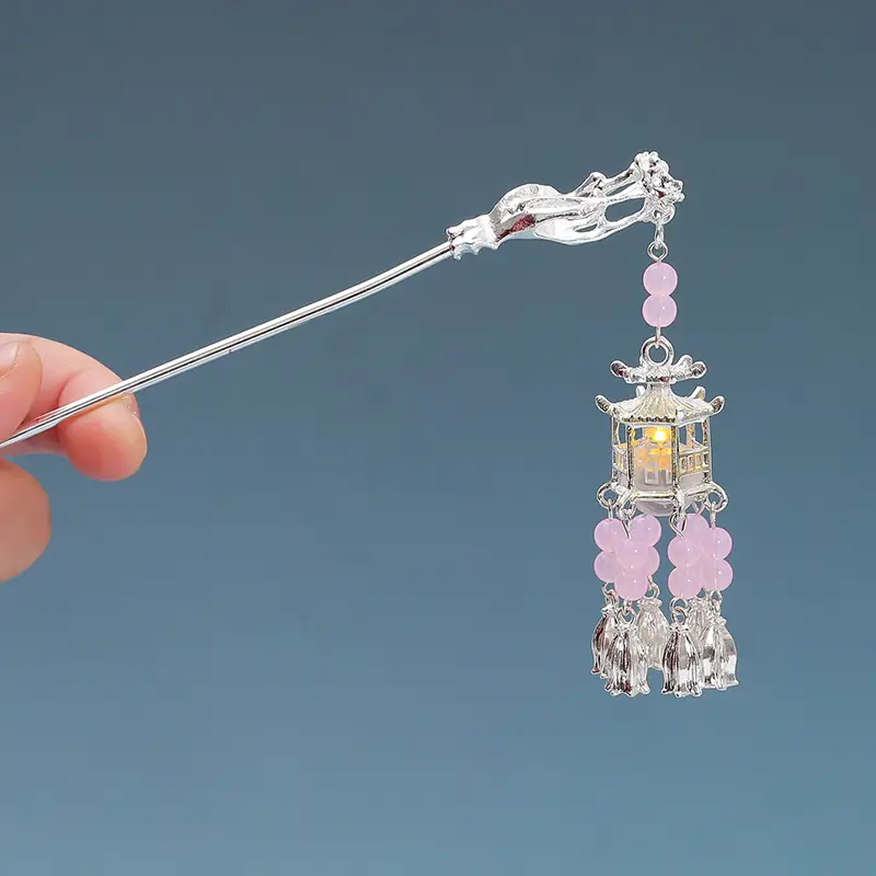Ancient Light-Emitting Hairpin Lamp with Tassel Design - Image 28