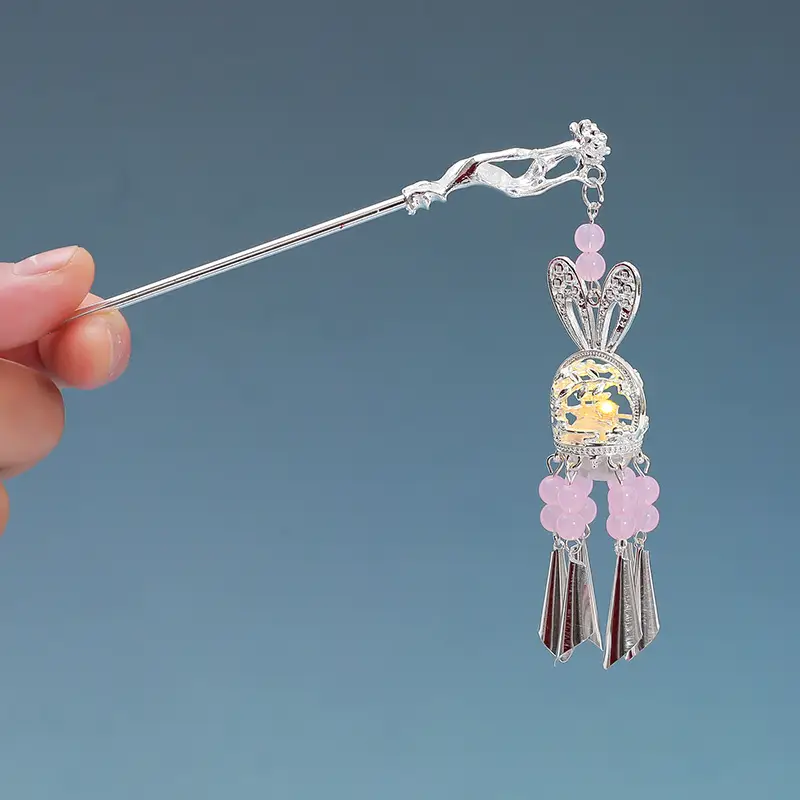 Ancient Light-Emitting Hairpin Lamp with Tassel Design - Image 29
