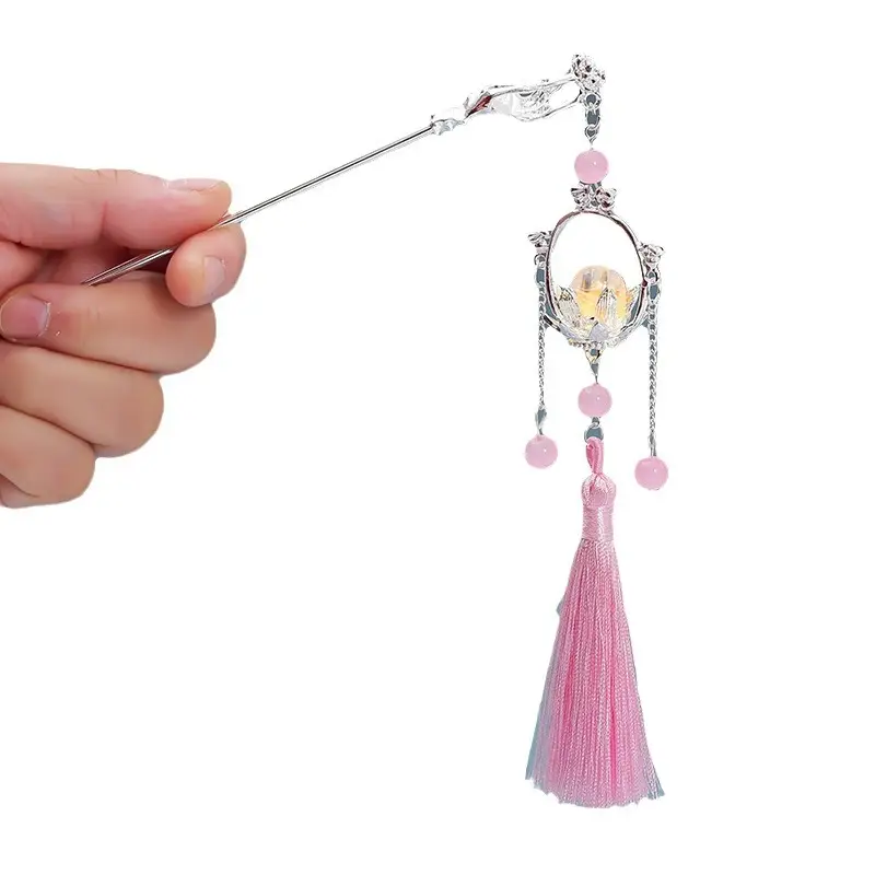 Ancient Light-Emitting Hairpin Lamp with Tassel Design - Image 31