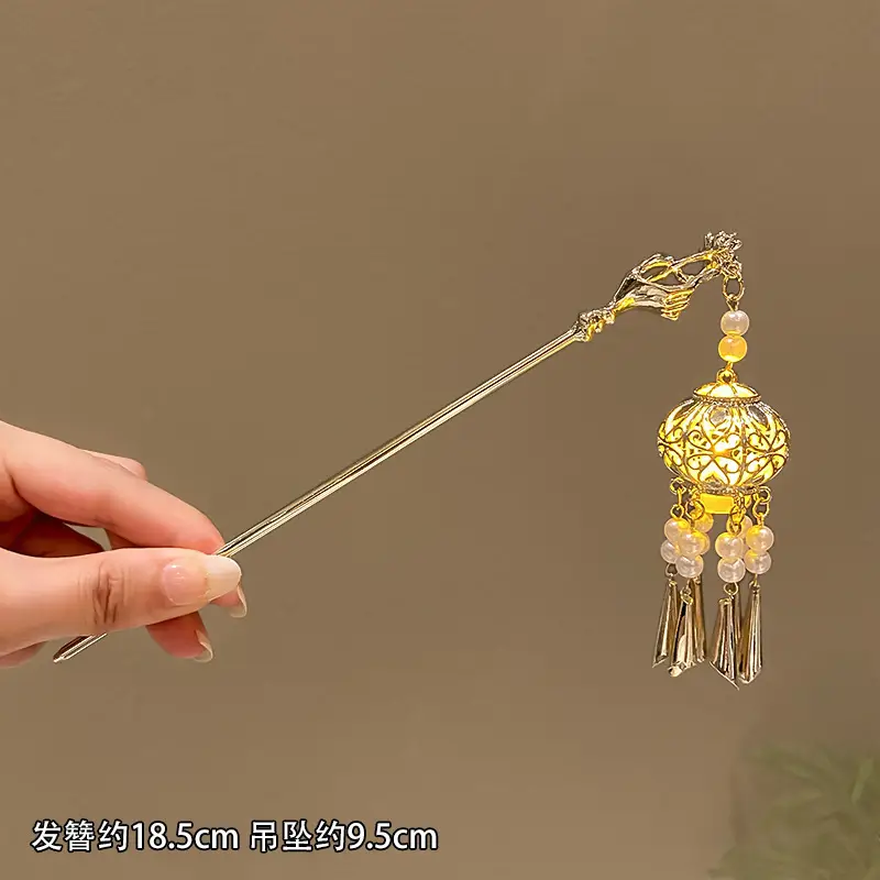 Ancient Light-Emitting Hairpin Lamp with Tassel Design — feature 20