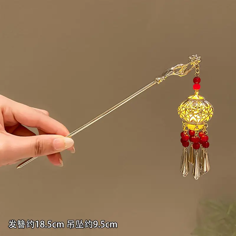 Ancient Light-Emitting Hairpin Lamp with Tassel Design — feature 21