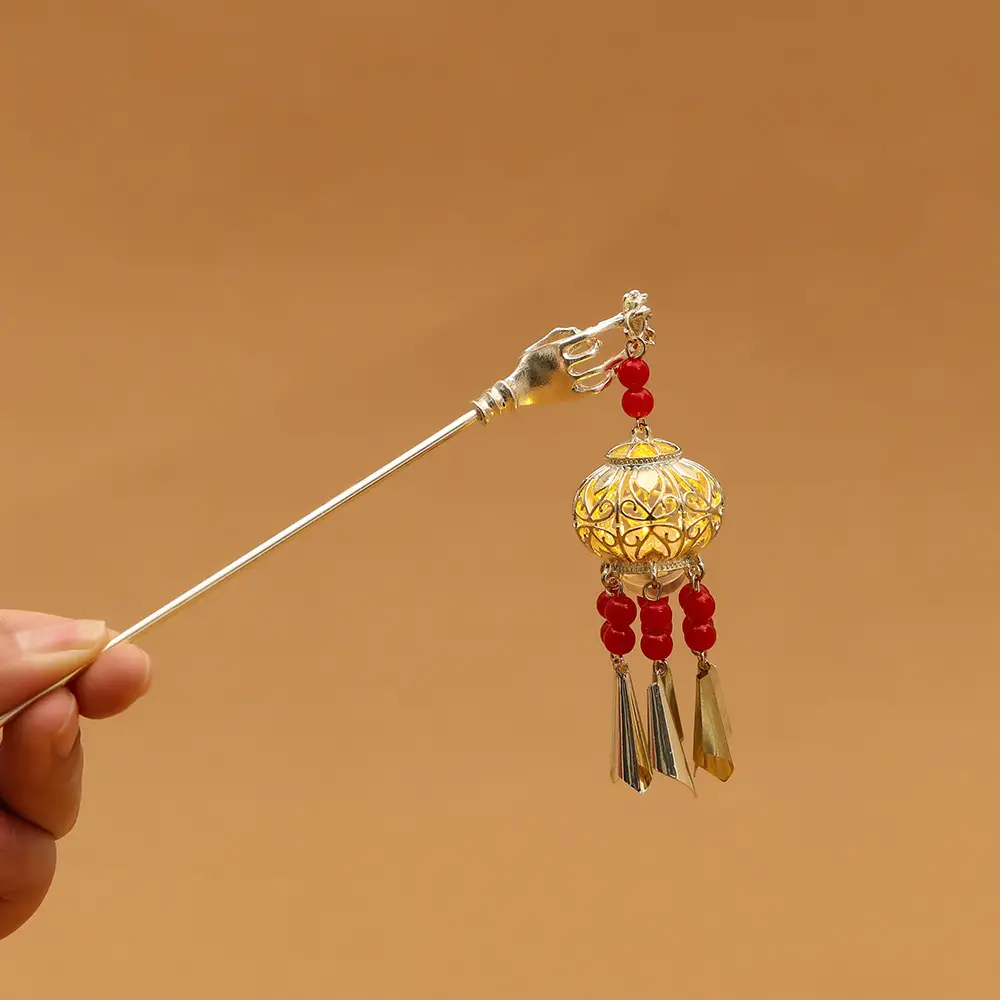 Ancient Light-Emitting Hairpin Lamp with Tassel Design - Image 16