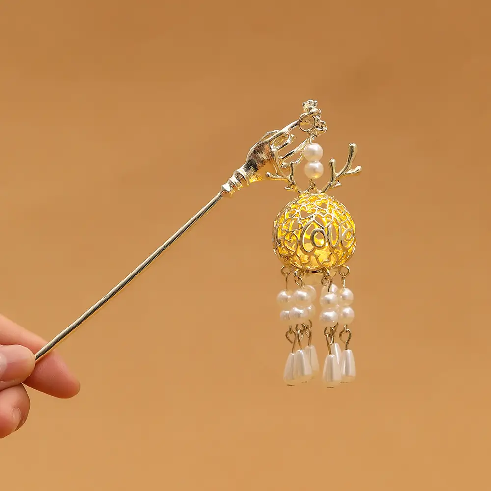 Ancient Light-Emitting Hairpin Lamp with Tassel Design - Image 19