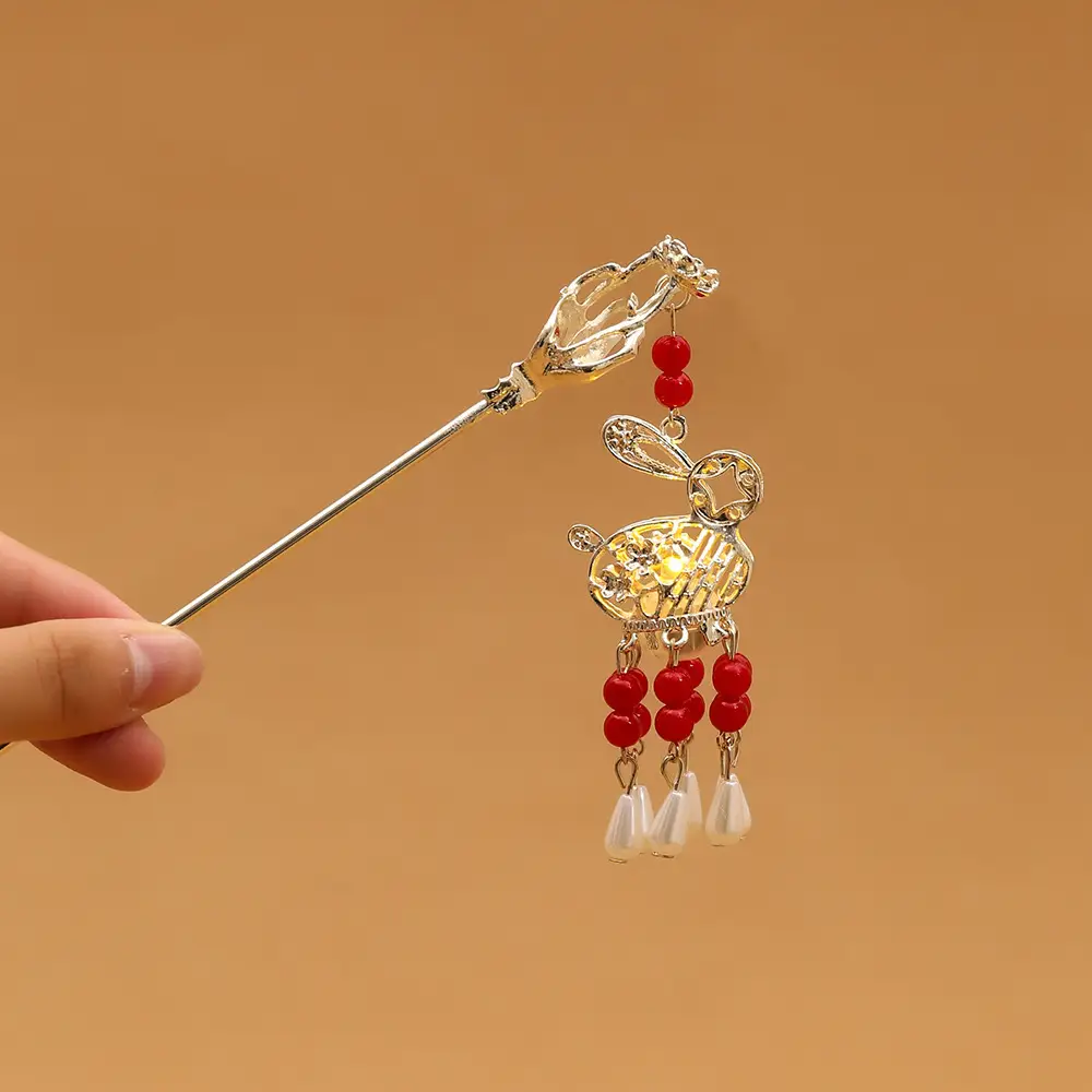 Ancient Light-Emitting Hairpin Lamp with Tassel Design - Image 20