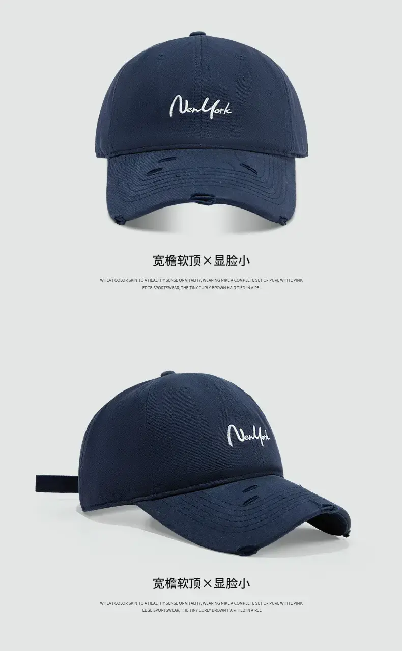 New York Embroidered Peaked Cap Women's Blue — feature 13