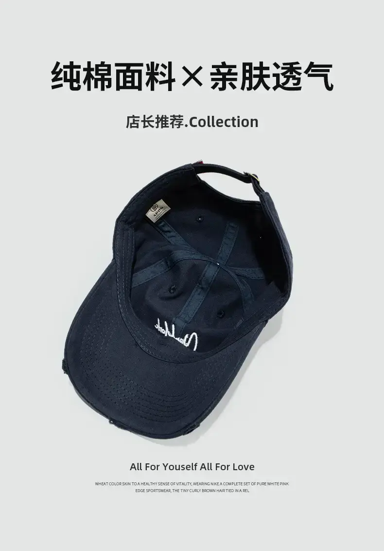 New York Embroidered Peaked Cap Women's Blue — feature 3