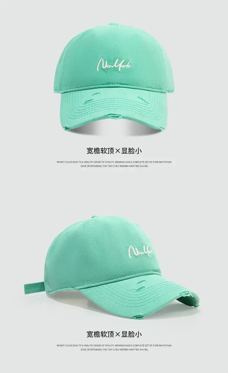 New York Embroidered Peaked Cap Women's Blue — feature 8