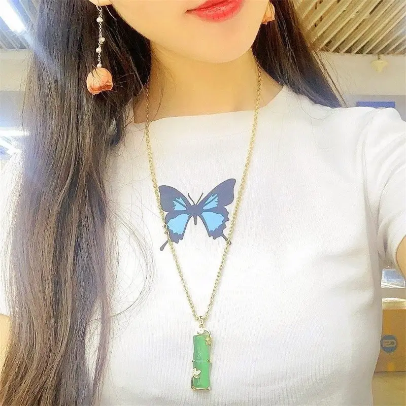 Imperial Green Jade Clover Necklace for Women - Image 6