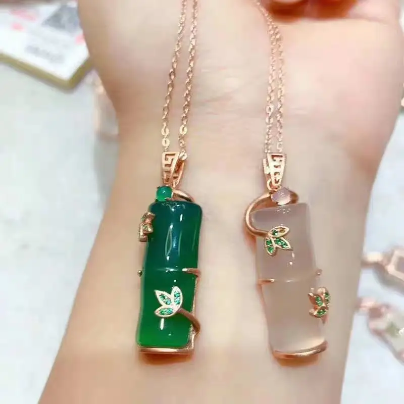 Imperial Green Jade Clover Necklace for Women - Image 7