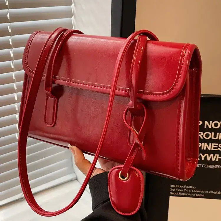 Women Retro Brown Leather Shoulder Bag 2023 - Image 6