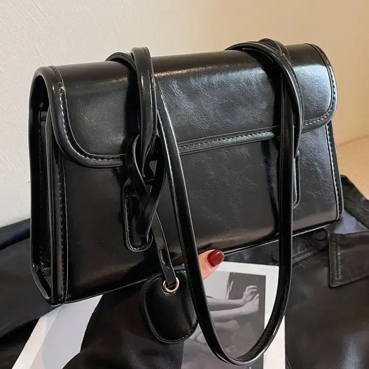 Women Retro Brown Leather Shoulder Bag 2023 - Image 7