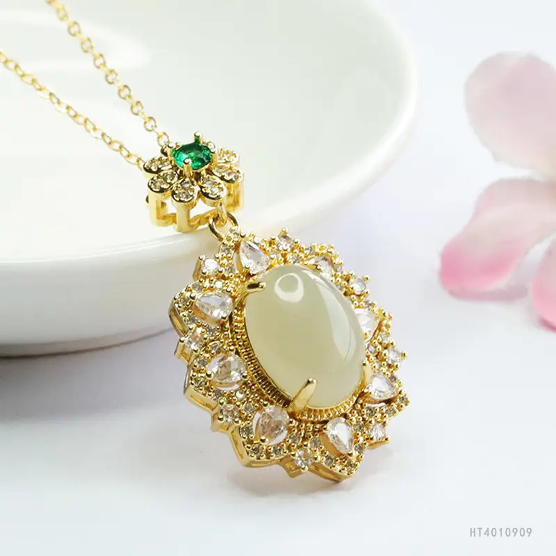 Guan Yu Jade Pendant Necklace Clear Water Jade Jewelry - Image 3