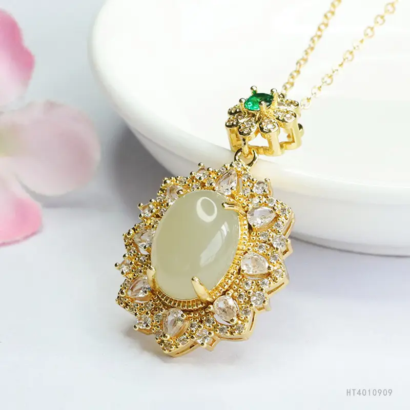 Guan Yu Jade Pendant Necklace Clear Water Jade Jewelry - Image 4