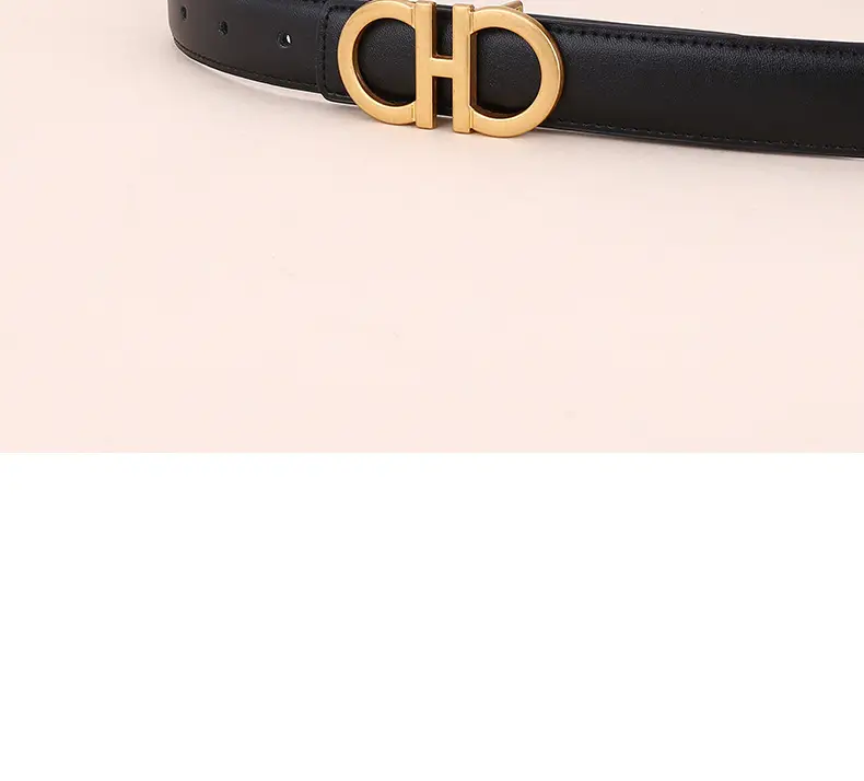 Women Figure-Eight Buckle Belt Genuine Leather Brown 3.0cm — feature 30