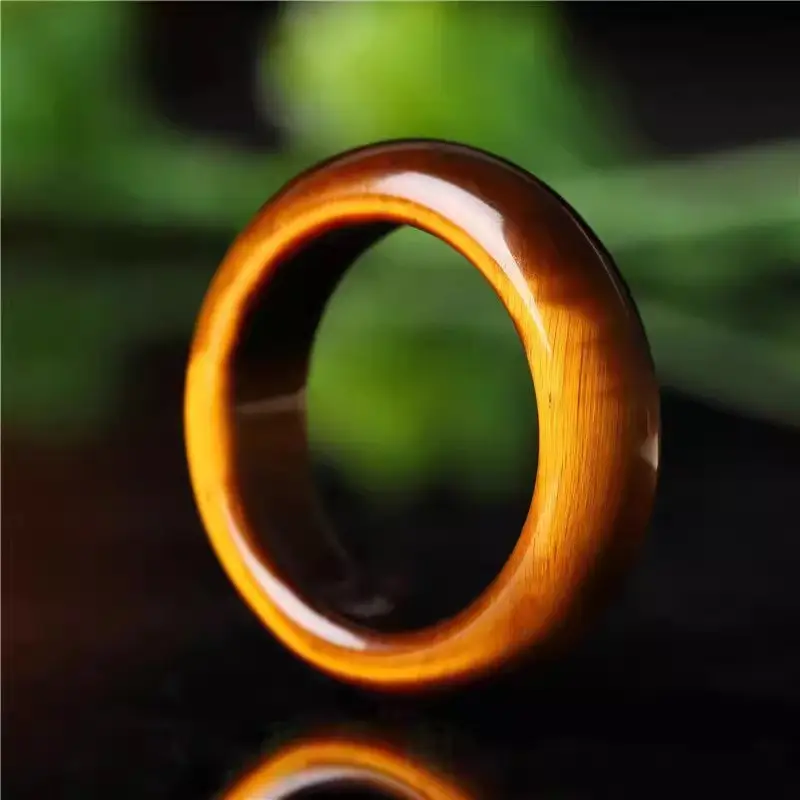 Yellow Tiger Eye Stone Ring for Men Women Jade Handheld Tassel Running Ring — feature 8