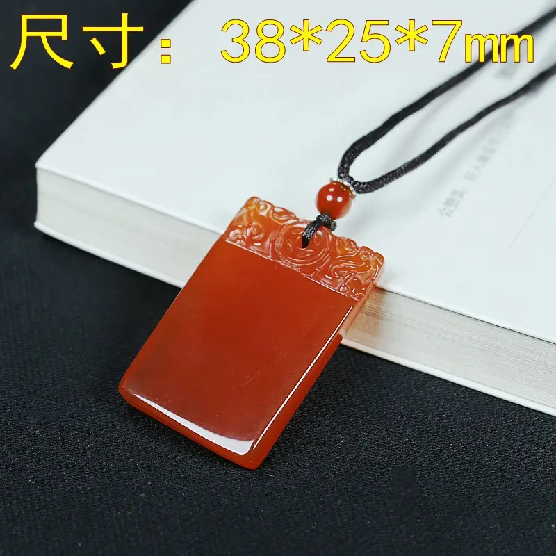 Green Jade Agate Pendant Necklace for Men Women