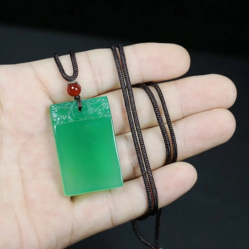 Green Jade Agate Pendant Necklace for Men Women — feature 10