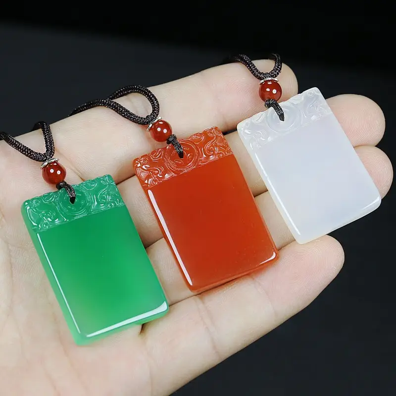 Green Jade Agate Pendant Necklace for Men Women — feature 11