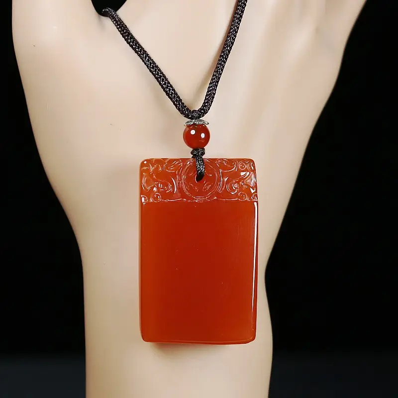 Green Jade Agate Pendant Necklace for Men Women — feature 5