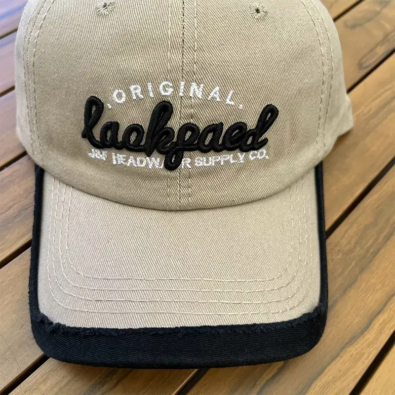 Women Black Embroidered Peaked Cap Spring Fashion