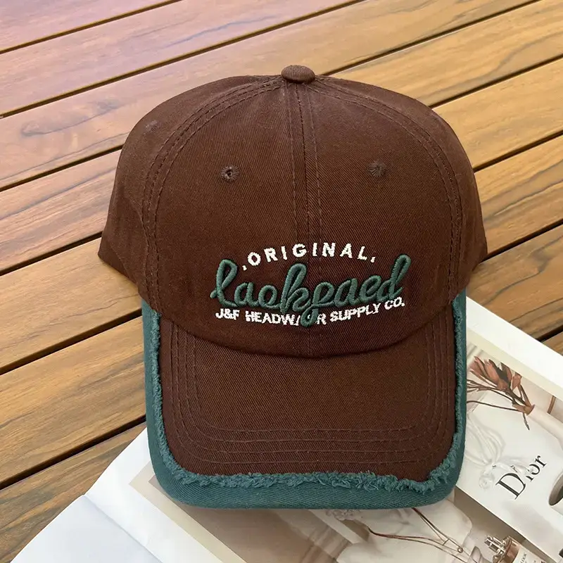 Women Black Embroidered Peaked Cap Spring Fashion