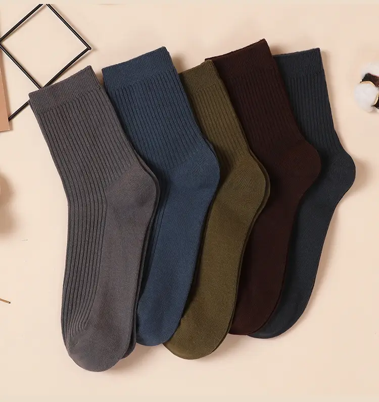 Cotton Cotton anti-Pilling cotton socks men's business Spring and Autumn Mid-calf socks sweat-absorbent deodorant non-stinky feet Four Seasons stockings — feature 12