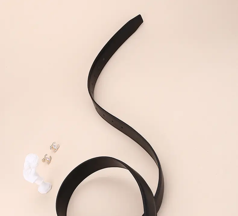 Women's Leather Belt with Gold Cd Buckle Design — feature 28