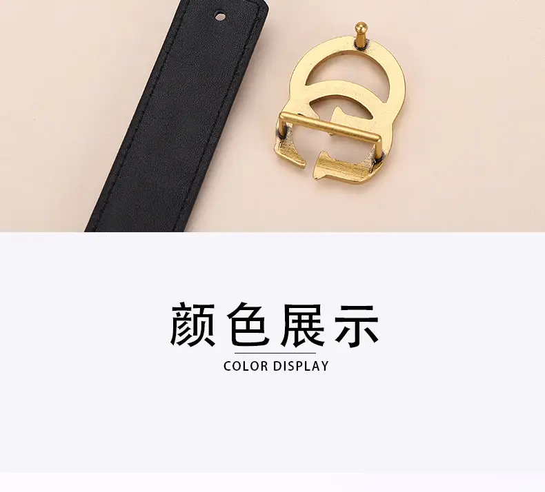 Double G Women's Black Belt with Gold Buckle — feature 23