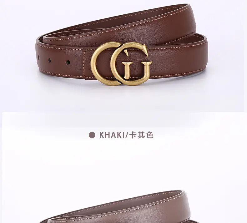 Double G Women's Black Belt with Gold Buckle — feature 25