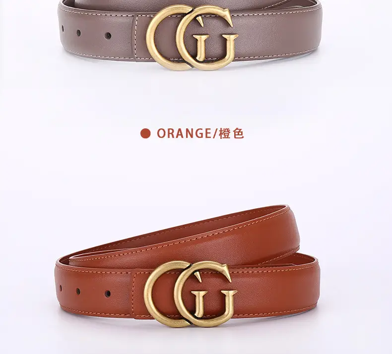 Double G Women's Black Belt with Gold Buckle — feature 26
