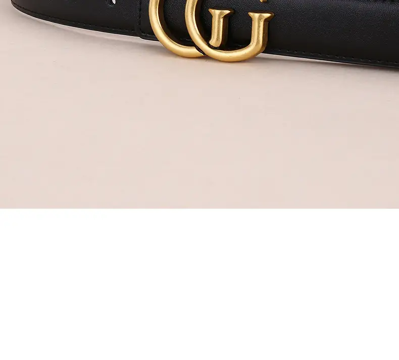 Double G Women's Black Belt with Gold Buckle — feature 30