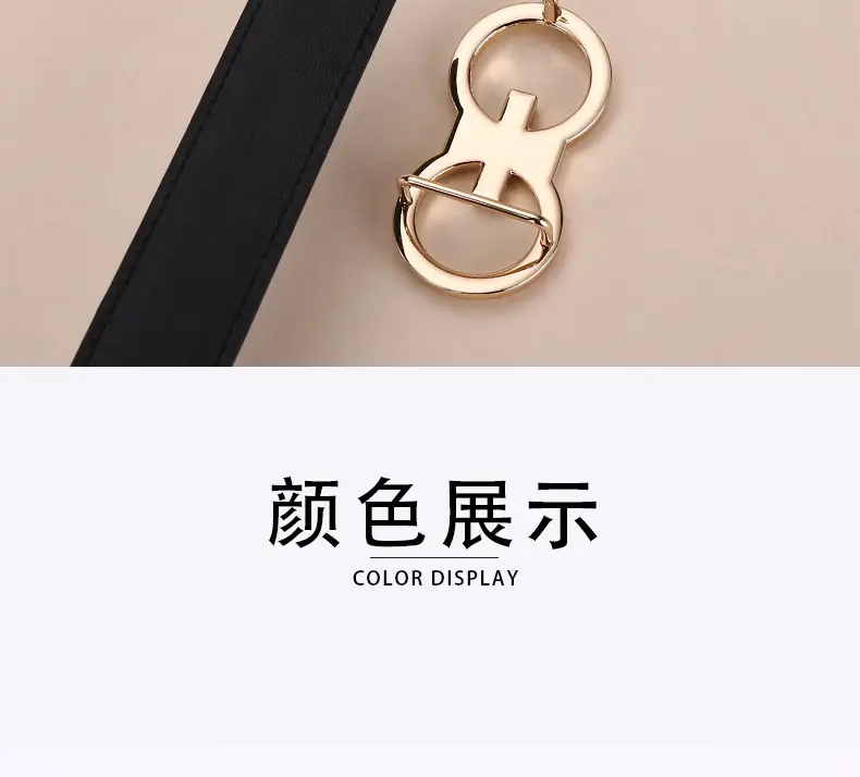 Black Leather Belt with Gold G Logo Buckle 3.0cm — feature 23