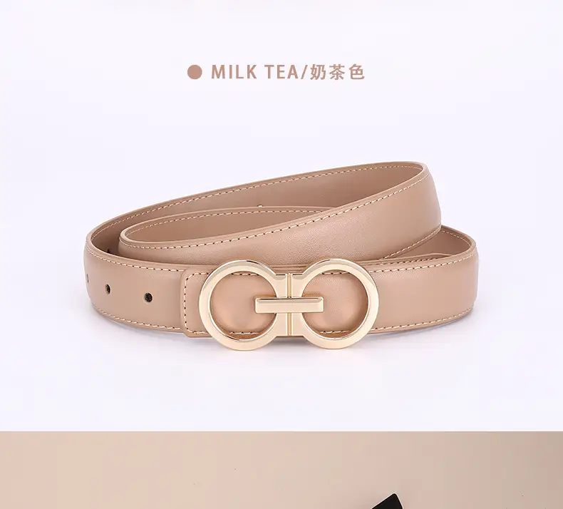 Black Leather Belt with Gold G Logo Buckle 3.0cm — feature 27