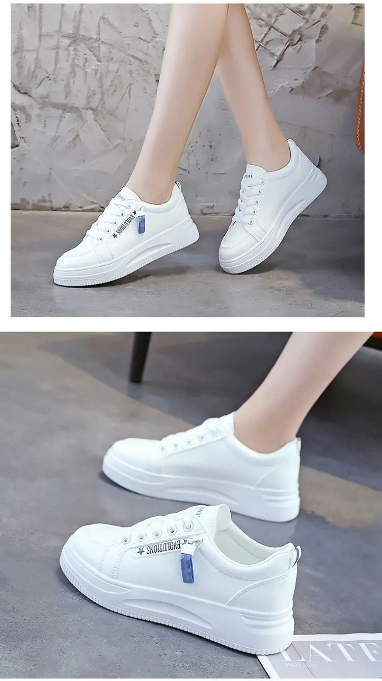 White Korean Style Platform Sneakers Women 2024 — feature 15
