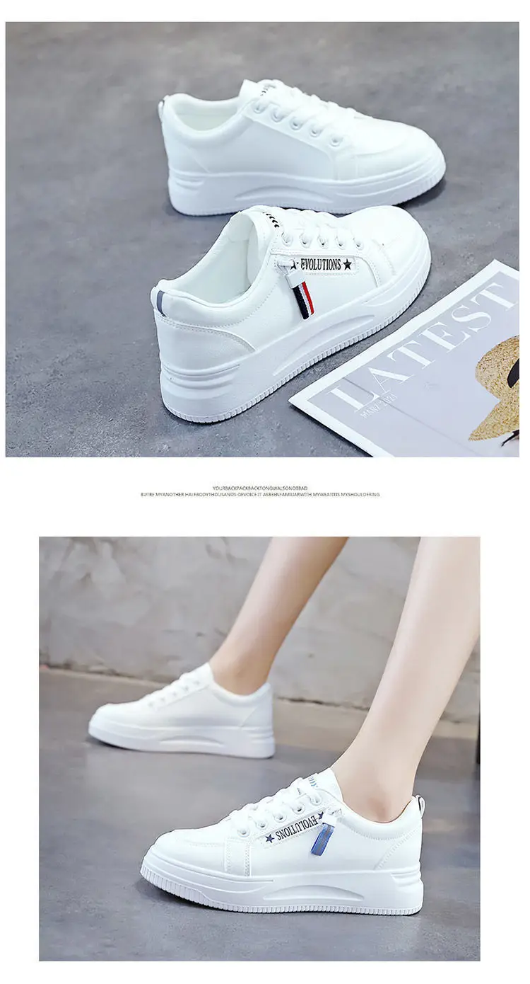 White Korean Style Platform Sneakers Women 2024 — feature 16
