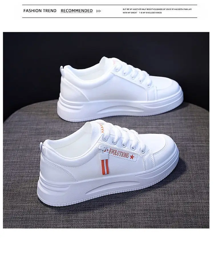 White Korean Style Platform Sneakers Women 2024 — feature 3