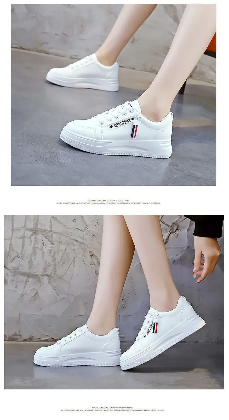 White Korean Style Platform Sneakers Women 2024 — feature 6