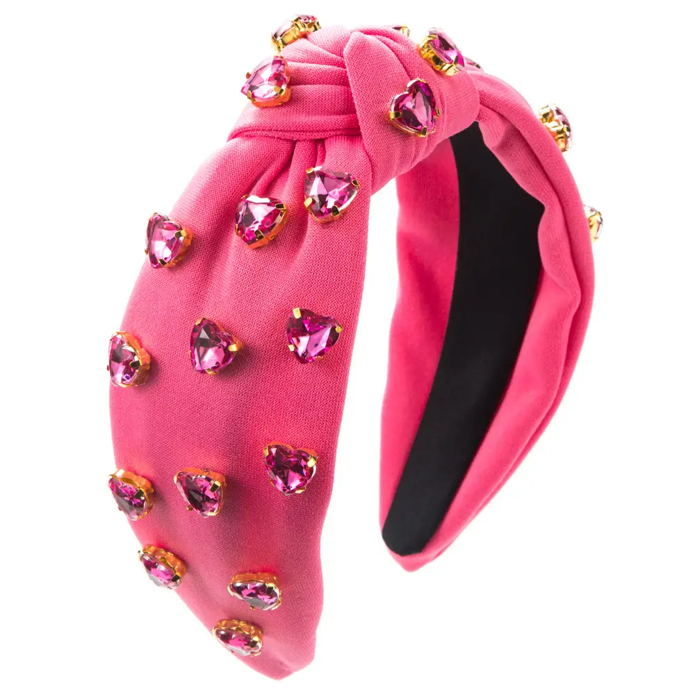 Pink Diamond Head Hair Hoop for Women Valentine's Day