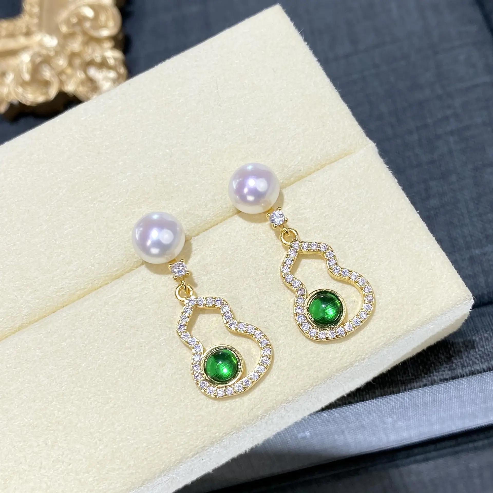 New Year New Folu Gourd Natural Freshwater Earrings High-grade Ear Ring All-match Women's s925 Silver Needle Earrings Jewelry - Image 8
