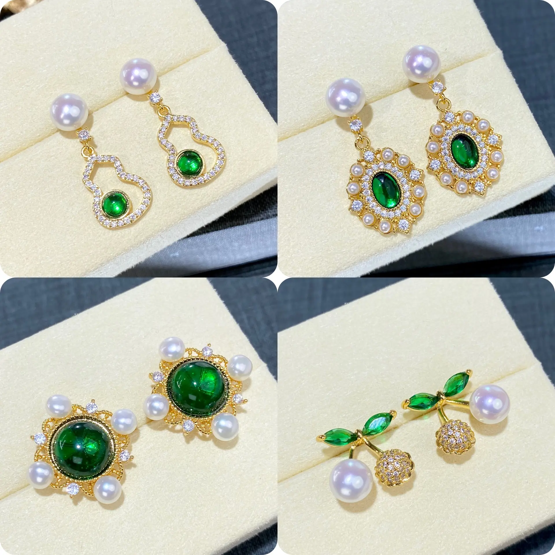 New Year New Folu Gourd Natural Freshwater Earrings High-grade Ear Ring All-match Women's s925 Silver Needle Earrings Jewelry — feature 2