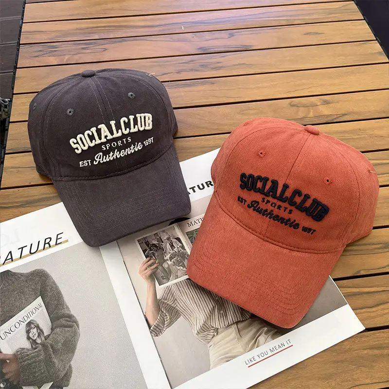 Korean Style Embroidered Baseball Cap with Curved Brim - Image 7
