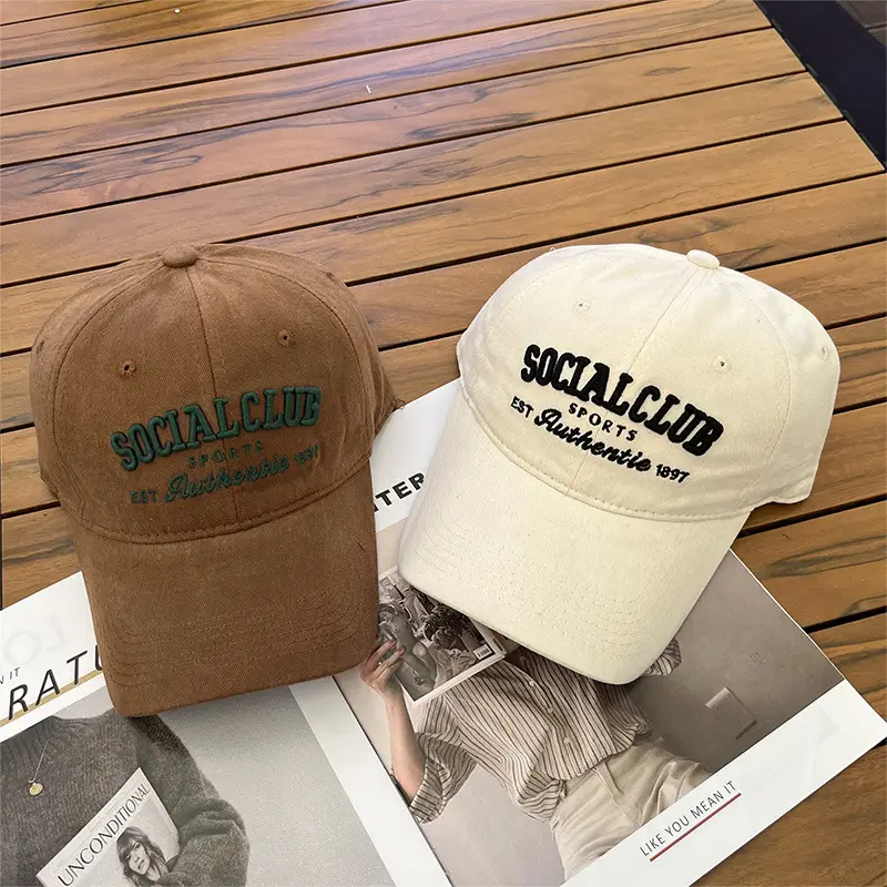 Korean Style Embroidered Baseball Cap with Curved Brim - Image 8