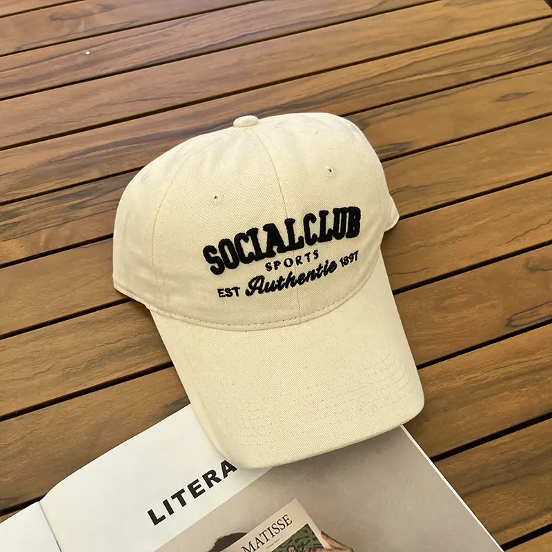 Korean Style Embroidered Baseball Cap with Curved Brim — feature 15