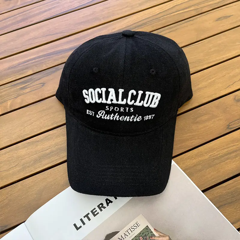 Korean Style Embroidered Baseball Cap with Curved Brim — feature 18